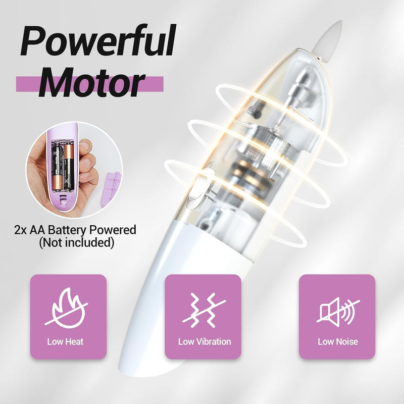 Electric Nail Drill, 5 in 1 Manicure & Pedicure Set Electric Nail Files with LED Light for Acrylic Nails with Buffer, Polisher, Shine, Sharper AG-1333 (Purple)