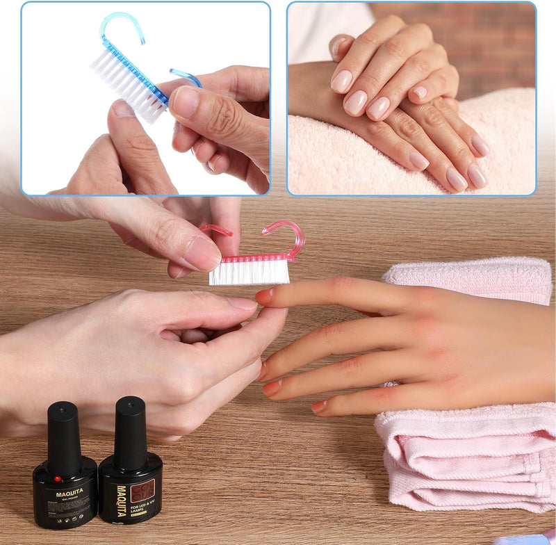 20 Pieces Nail Brushes Handle Nail Cleaning Brush Plastic Scrubbing Brushes, Fingernail Cleaning Brushes Scrub Cleaner for Toes and Nails