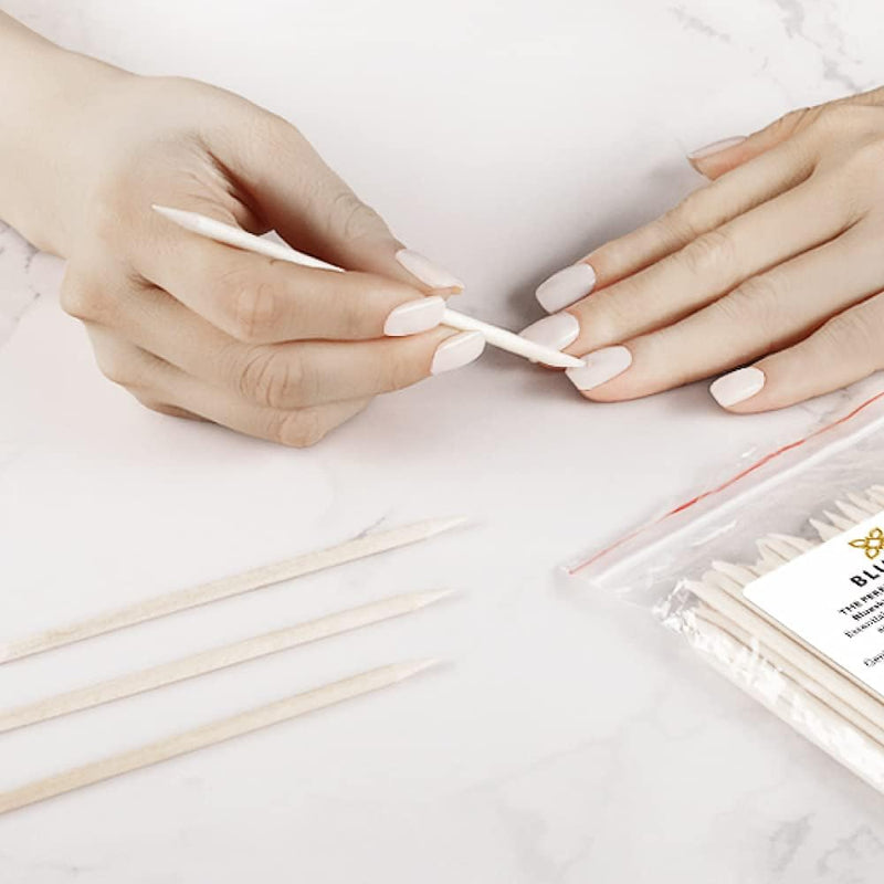 Wooden Cuticle Pushers, Orange Wood Sticks, Double End Wooden Cuticle Pusher, Nail Art, Manicure Pedicure Tools, 11.5Cm/4.5 Inches (10 Pieces)