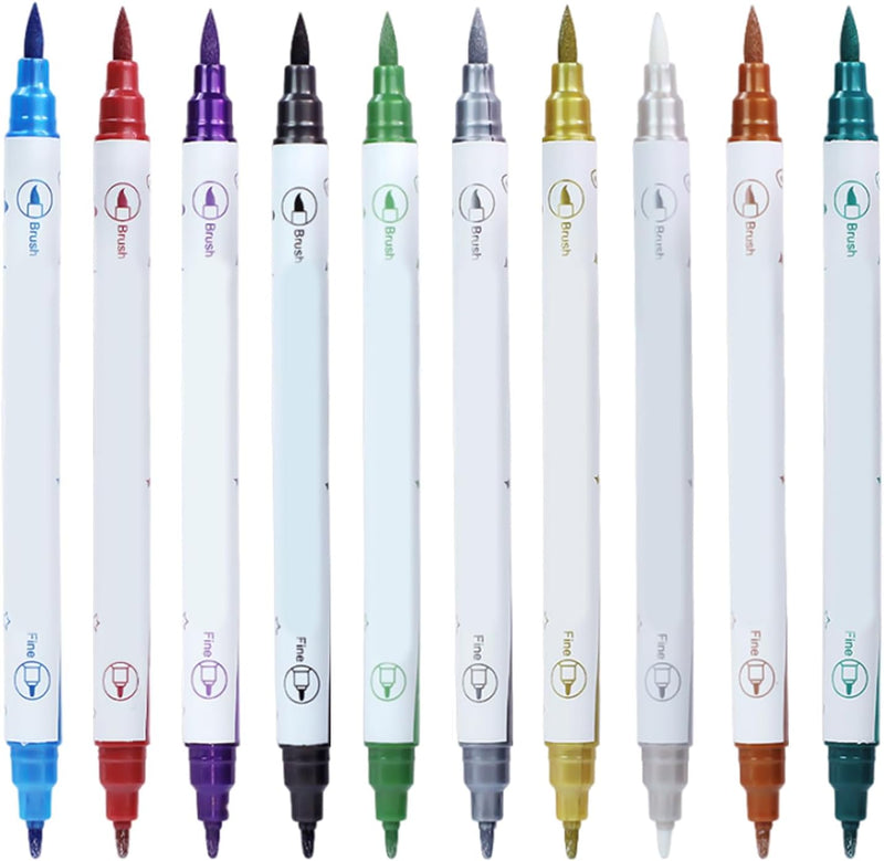 10 Pieces Double-Ended Nail Art Paint Pens, Nail Art Graffiti Pens, Nail Art Tools, Quick-Drying Waterproof Paint Pens, Diy Painting Supplies, Nail Art Decoration Pens