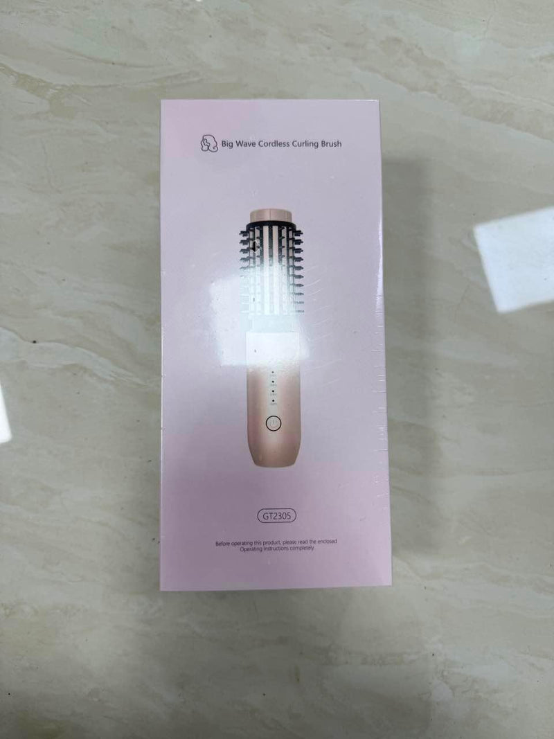 3 in 1 Hot Hair Curler and Straightener Brush, 40Mm, 4 Temperatures, USB Rechargeable (Blue)