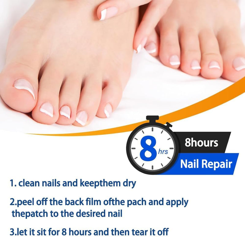 Fungal Nail Patches, 128 PCS Fungal Nail Treatment, Nail Fungus Treatment for Toenail, Fungal Toenail Treatment 8 Hour Nighttime Renewal Nail Fungus Treatment for Toenail