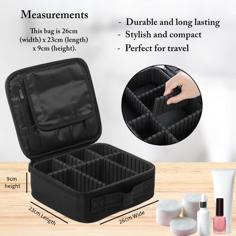Makeup Bag for Women - Vanity Case Perfect for Travel with Make up Organiser Storage and Individual Compartments
