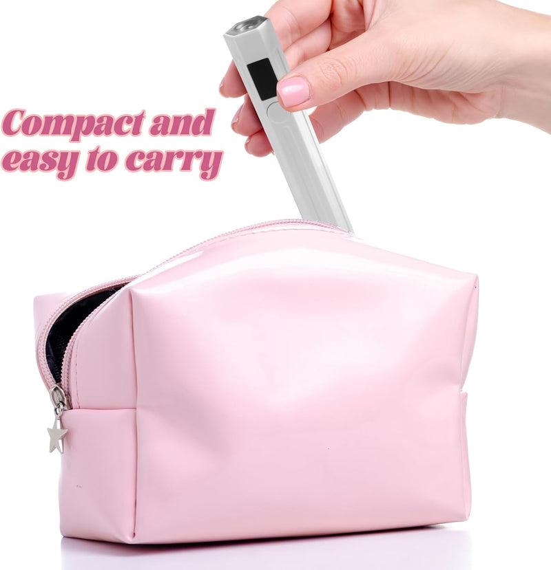 UV Nail Lamp Handheld UV Light Nail Dryer Curing Portable USB Rechargeable Led Mini Nail Lamps Quick Drying 3W Flash Cure Nail Dryer with LED Screen Gift for Women for DIY at Home, Travel, White