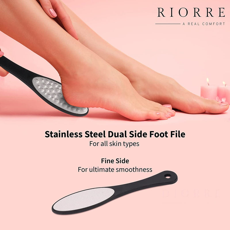 Professional Foot Files for Hard Skin - Premium 3 in 1 Pedicure Foot File, Scrubber and Foot Scraper for Soft & Smooth Heels