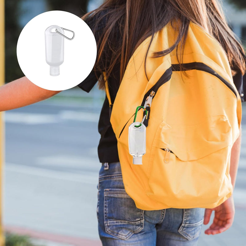 Clear Portable 5Pc Refillable Travel Bottles, 50Ml Leakproof Squeeze Bottles with Clips for Outdoor, Business Trip