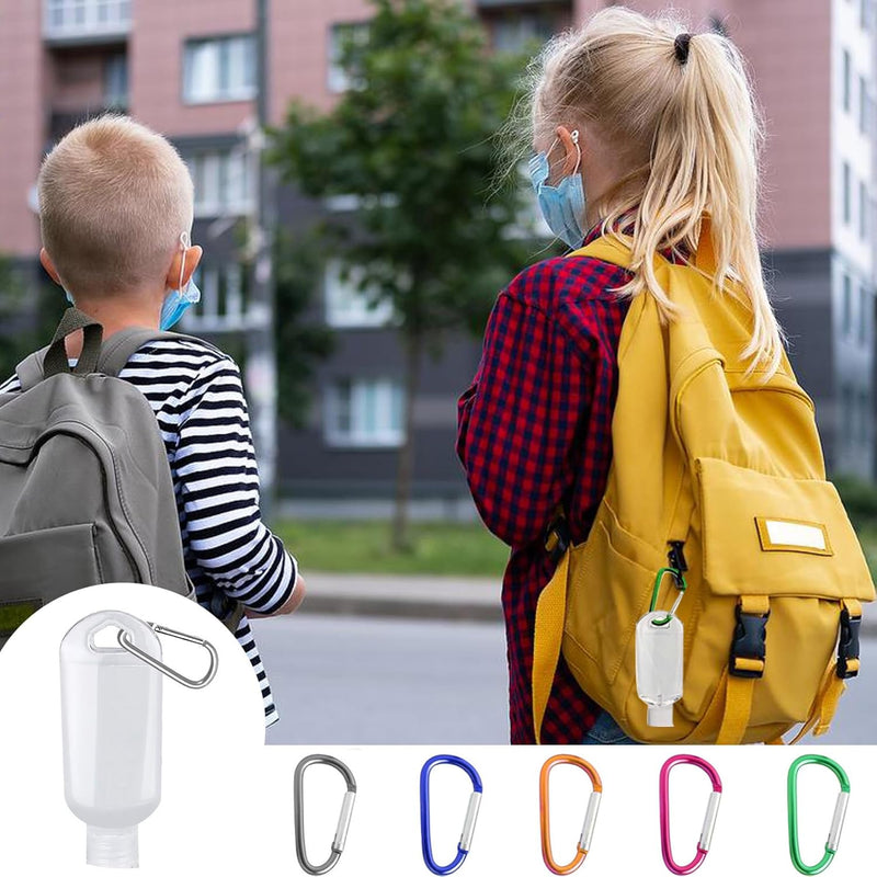 Clear Portable 5Pc Refillable Travel Bottles, 50Ml Leakproof Squeeze Bottles with Clips for Outdoor, Business Trip