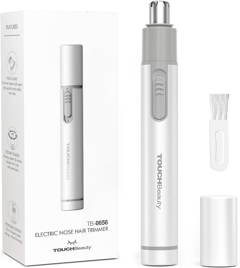 Nose Hair Trimmer for Women,Portable Electric Nose Ear Hair Trimmer,Personal Groomer Hair Removal,Mini Size,Battery Powered,White AG-0656