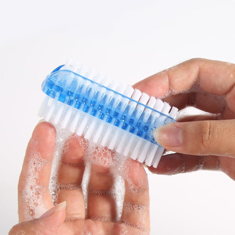 2Pcs Fingernail Scrub Brushes, Two Sided Multifunction Nail Brush for Cleaning Portable Nail Scrubber Brush for Cleaning Cuticles Fingernails Toes (Red, Blue)