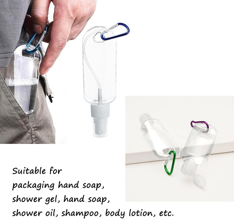 Clear Portable 5Pc Refillable Travel Bottles, 50Ml Leakproof Squeeze Bottles with Clips for Outdoor, Business Trip