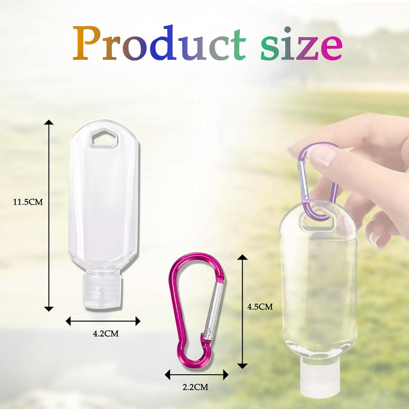 Clear Portable 5Pc Refillable Travel Bottles, 50Ml Leakproof Squeeze Bottles with Clips for Outdoor, Business Trip