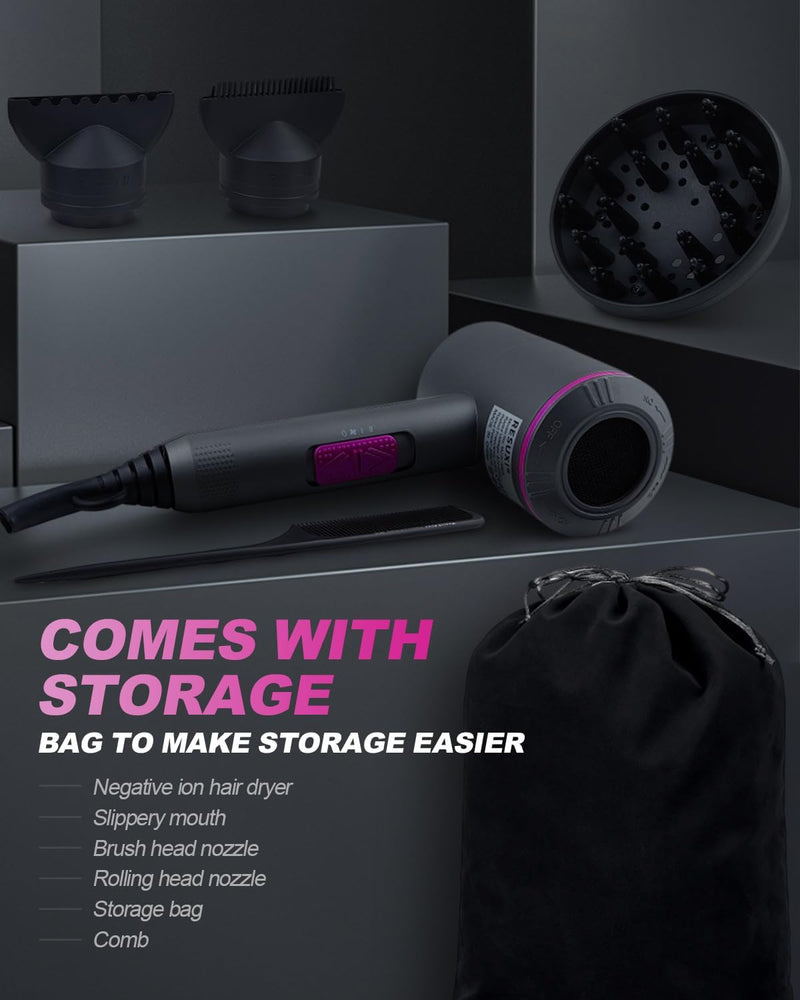Hair Dryer 2000W - Lightweight Ionic Hairdryer with 2 Speeds, 3 Heat Settings & Cool Shot - Compact Professional Blow Dryer for Women & Men
