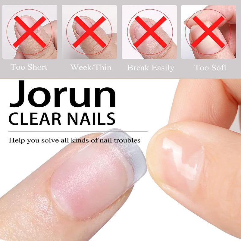 360 Pcs Extra Short Square Gel False Nail Tips, Clear Soft Gel Full Fover Nail Tips,Suitable for Salon or Home DIY -15 Sizes