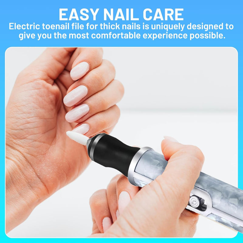 Electric Nail File for Thick Toe Nails, 4 Speeds Nail Grinder for Thick Toenails Set for Various Nails and Shapes (18 Grinding Heads)