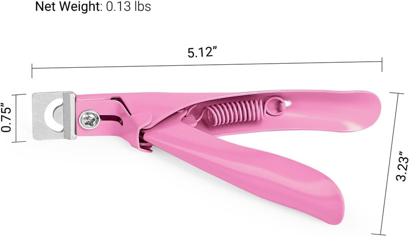 Acrylic Nail Clippers with 15Pcs Magnets Tip Cutters for Fake Gel Nails Sharp Professional Manicure Pedicure with Length Measurement Trimmer Nail Care Tools (Pink)