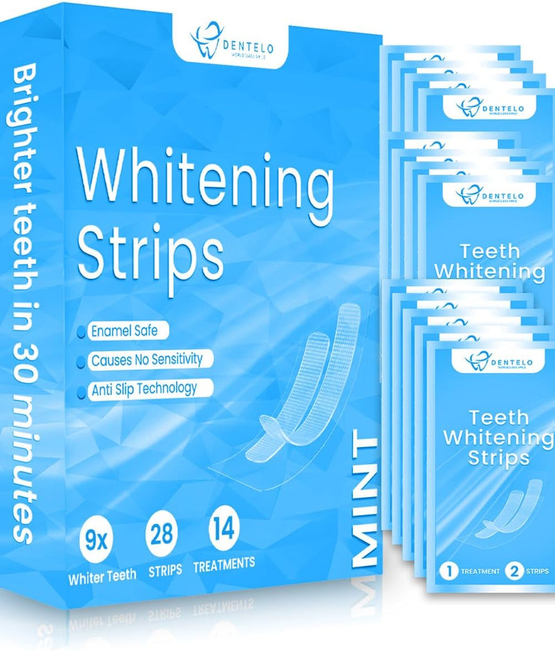 Teeth Whitening Strips- Mint Flavor, Zero Sensitivity, Enamel Safe, Dentist Formulated,Teeth Whitener Strips, White Teeth, Tooth Whitening Strip, Smile Teeth Whitening (Mint)