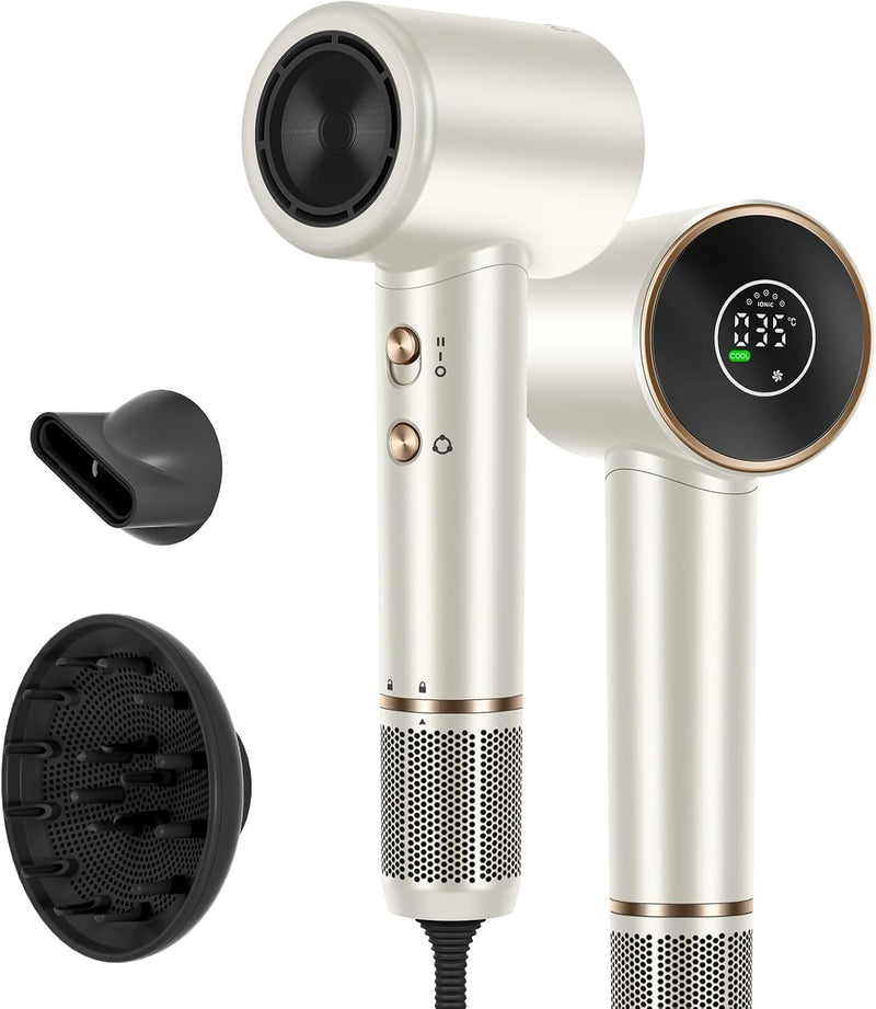 Air-Sonic Hair Dryer,  HD-LED Display Hairdryer with 110,000RPM Brushless Motor, 200 Million Negative Ionic Hairdryers, 25M/S Air Flow for Fast Drying
