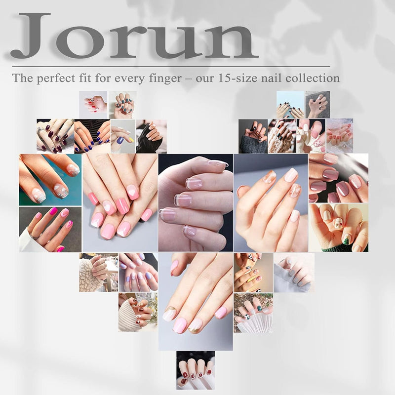 360 Pcs Extra Short Square Gel False Nail Tips, Clear Soft Gel Full Fover Nail Tips,Suitable for Salon or Home DIY -15 Sizes