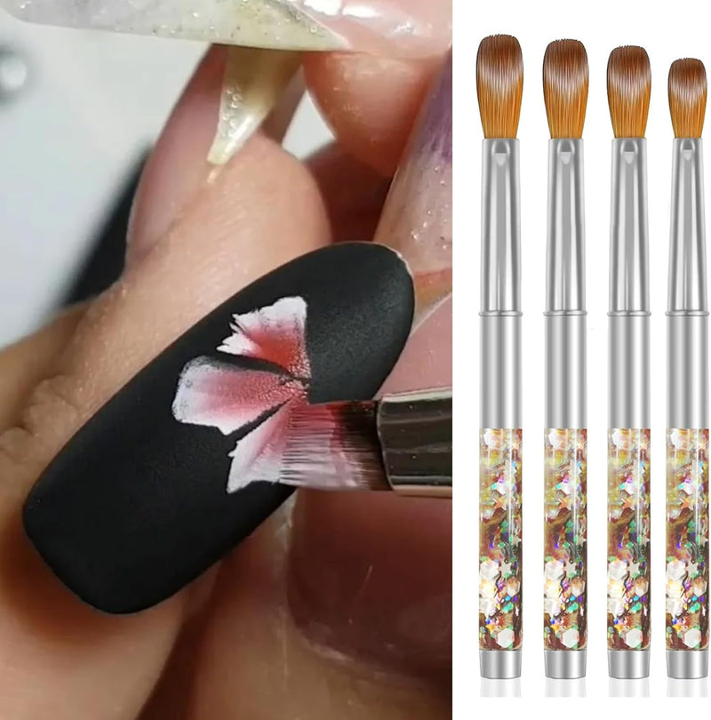 4PCS Acrylic Nail Brushes Set, Nails Art Brush for Nail Extension & Carving Size (19/23/24/25Mm)
