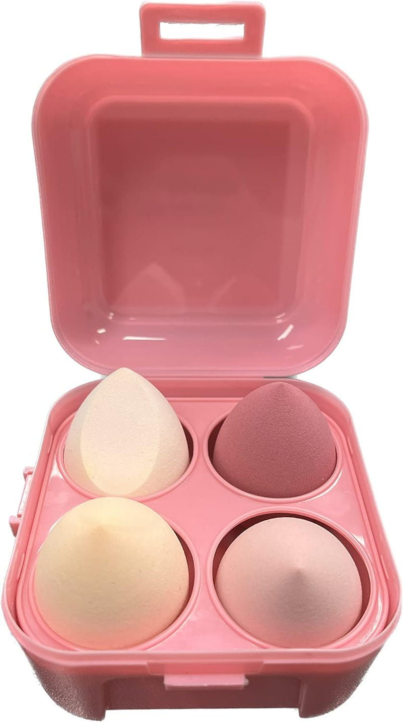 Makeup Sponge Blender 4 Pack Foundation Sponge Latex Free Beauty Blender Applicator with Sponge Holder Case Ideal for Foundation, Powder and Cream