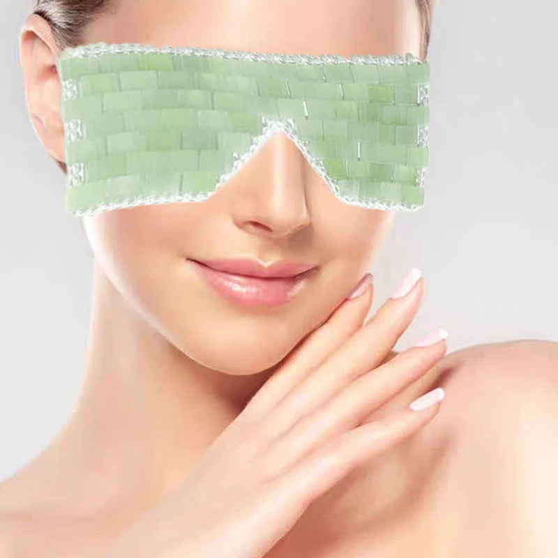 Natural Jade Eye Mask Massager Cooling Jade Eye Mask Eye for Eye Relax Sleep Massager Mask Tools Mask Care Stone Face Sleep