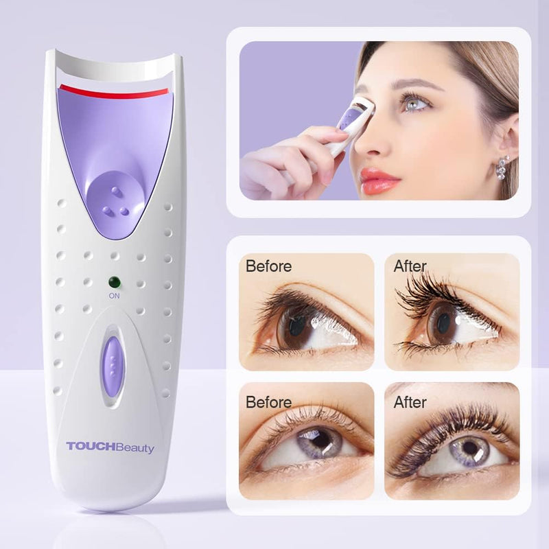 Electric Eyelash Curler, Heated Eyelash Curler with Smart Silicone Heating Pads AG-2003B (Purple)