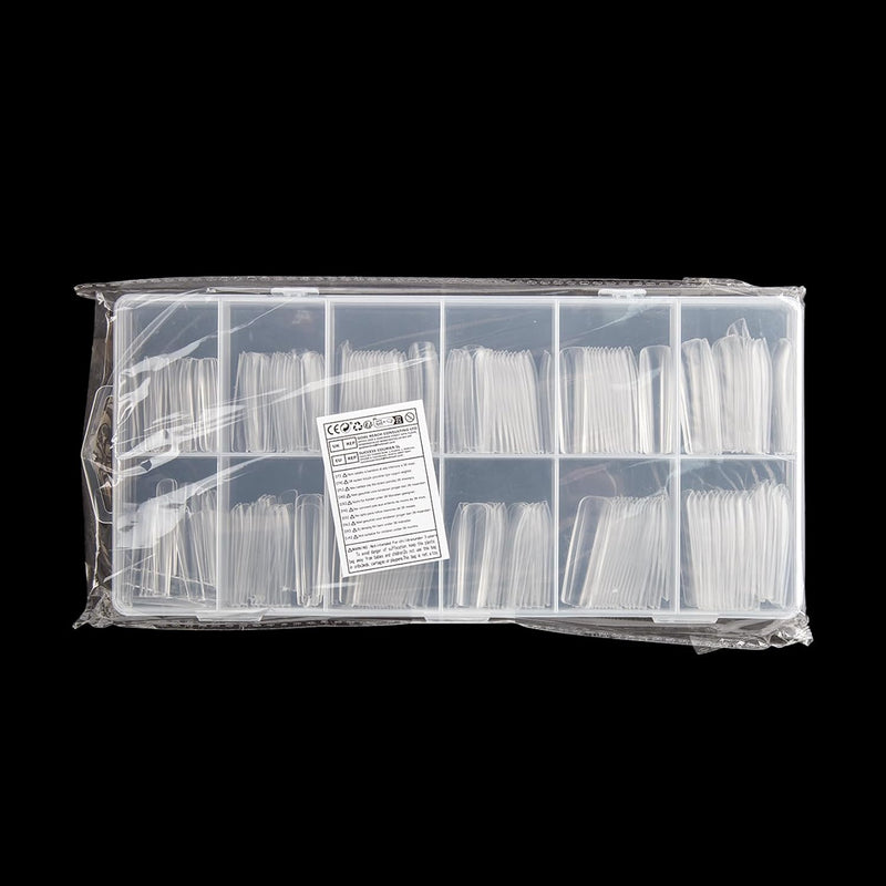 240 Pcs Clear Extra Long Nail Tips, Full Cover False Artificial Nail Tips, Press on Nails, Ballerina French Fake Nails Tip for Manicure Salon (Clear)