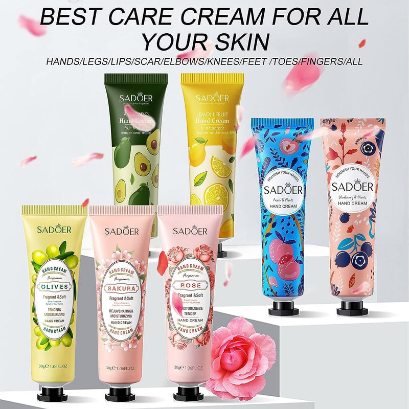 14 Pack Hand Cream Gift Set, Floral Assorted Mini Hand Foot Cream, Christmas Gifts Day Night Cream Moisturizer for Winter Rough Dry Hands, Body Cream Gift Set for Birthday Mothers Day Gifts (420Ml)