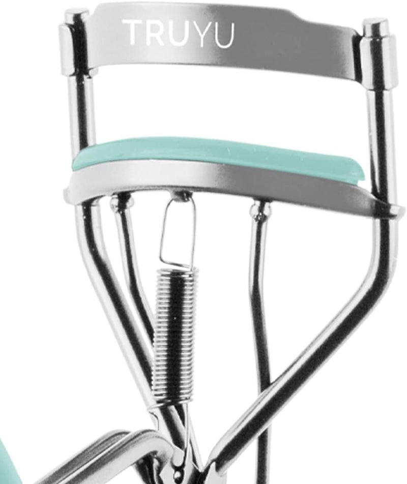 Eyelash Curler Light Blue – Spring Action for Long Lasting, Extra Wide Eyelash Curl, Comes with Two Replacement Silicone Pads.
