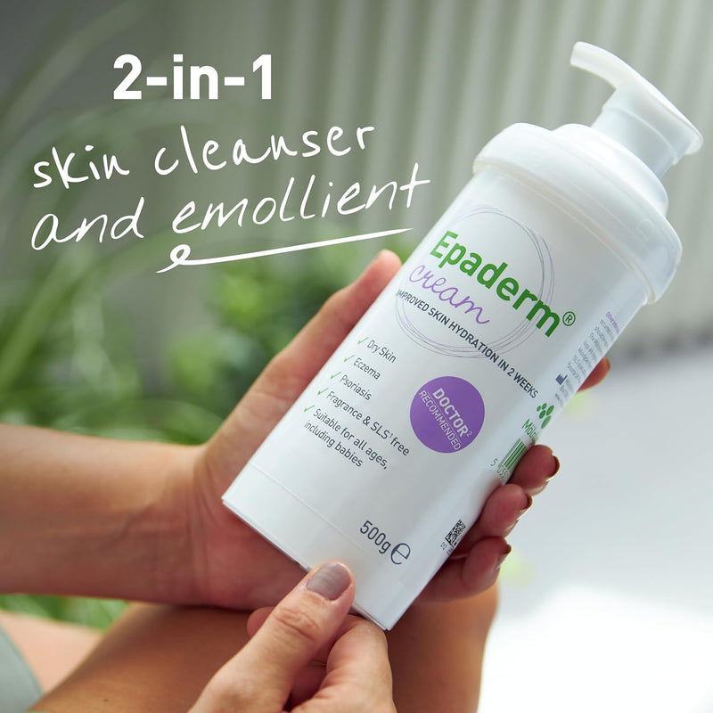 Moisturising Cream for Dry Skin, Including Eczema and Psoriasis, 500G Pump