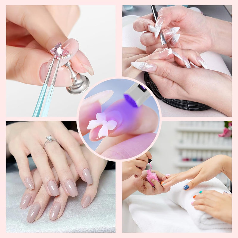 UV Nail Lamp Handheld UV Light Nail Dryer Curing Portable USB Rechargeable Led Mini Nail Lamps Quick Drying 3W Flash Cure Nail Dryer with LED Screen Gift for Women for DIY at Home, Travel, White