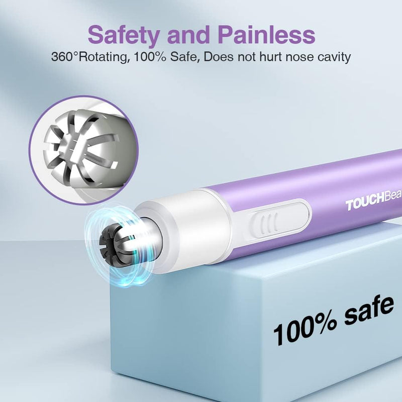 Nose Hair Trimmer for Men and Women,Portable Electric Nose Ear Hair Trimmer,Personal Groomer Hair Removal,Mini Size,Battery Powered,Silver AG-0656
