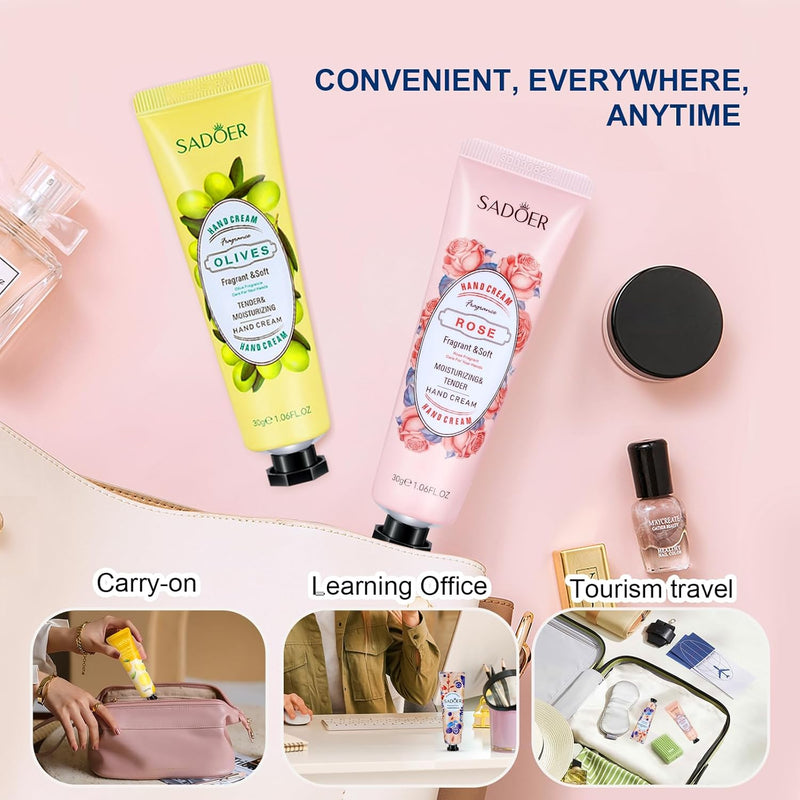 14 Pack Hand Cream Gift Set, Floral Assorted Mini Hand Foot Cream, Christmas Gifts Day Night Cream Moisturizer for Winter Rough Dry Hands, Body Cream Gift Set for Birthday Mothers Day Gifts (420Ml)
