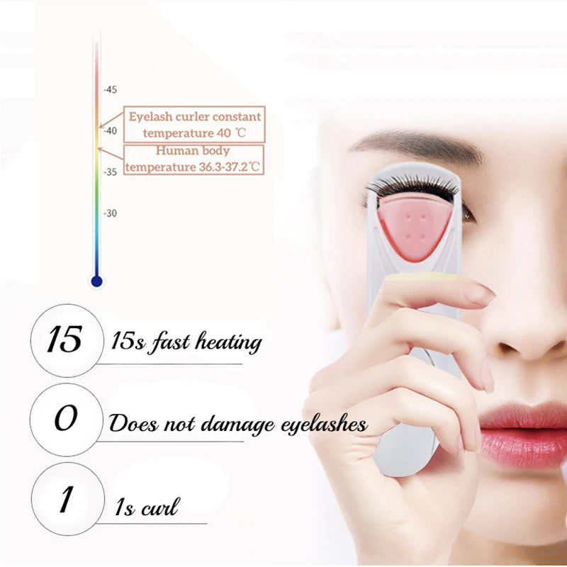 Electric Eye Lash Perm Eyelashes Clip Eyelash Curler Device Electric Heated Eyelash Curler Longlasting Curler Makeup Beauty Tool