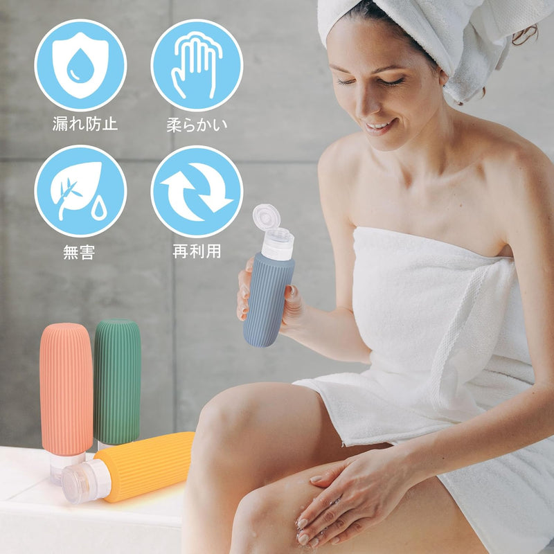 Travel Bottles - Large, BPA Free, Leak Proof, 177Ml, Silicone, for Travel & Gym