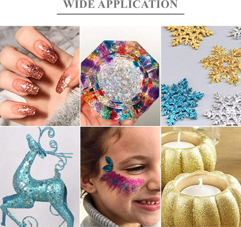 36-Piece Nail Art Kit: 24 Pots Holographic Sequins, 12 Pots Extra Fine Glitter, Chunky Glitter for Body, Face, Eye, Lips, Crafts & Scrapbooking