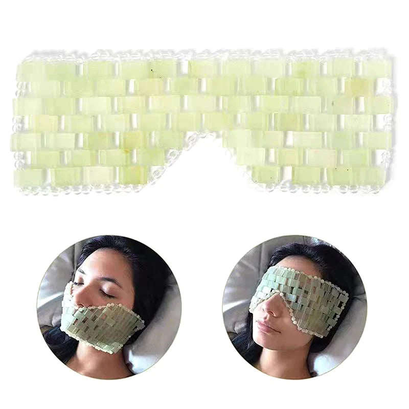 Natural Jade Eye Mask Massager Cooling Jade Eye Mask Eye for Eye Relax Sleep Massager Mask Tools Mask Care Stone Face Sleep