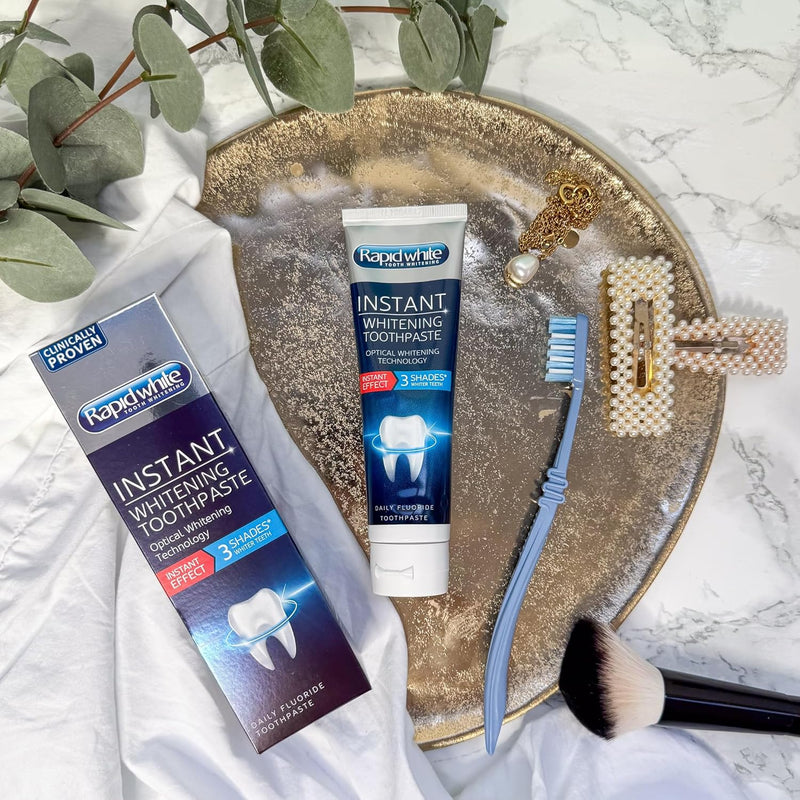 Booster White & Strong Dual Action Toothpaste 75Ml | 3 Shades Whiter in 1 Use | Includes Fluoride | Prevents Tartar & Plaque Build up | Mint Flavour | Clinically Proven