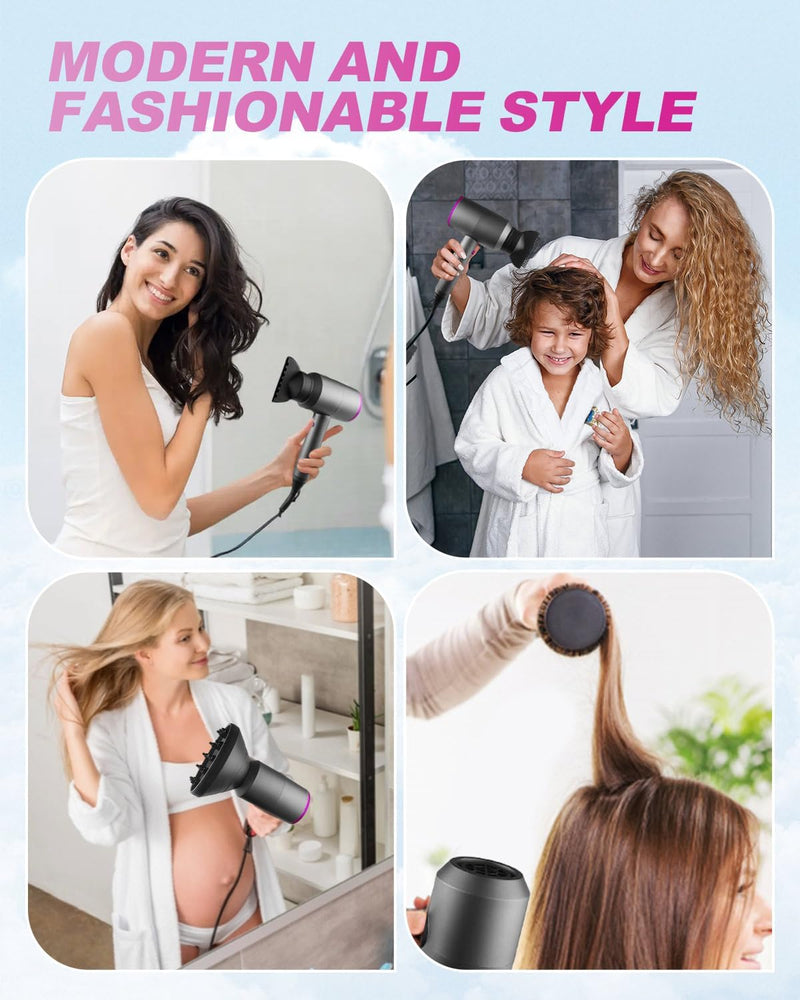 Hair Dryer 2000W - Lightweight Ionic Hairdryer with 2 Speeds, 3 Heat Settings & Cool Shot - Compact Professional Blow Dryer for Women & Men