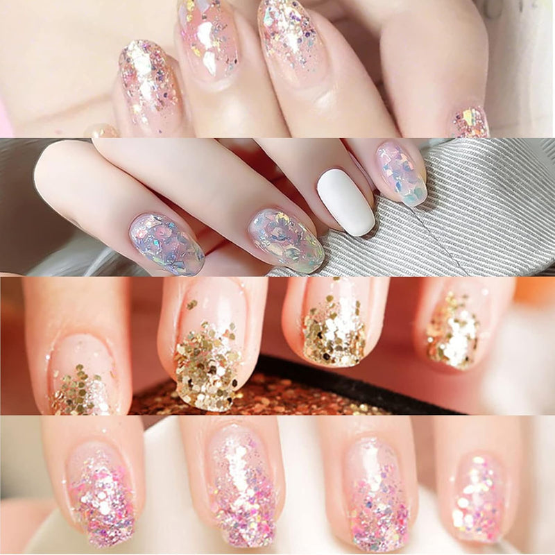 36-Piece Nail Art Kit: 24 Pots Holographic Sequins, 12 Pots Extra Fine Glitter, Chunky Glitter for Body, Face, Eye, Lips, Crafts & Scrapbooking