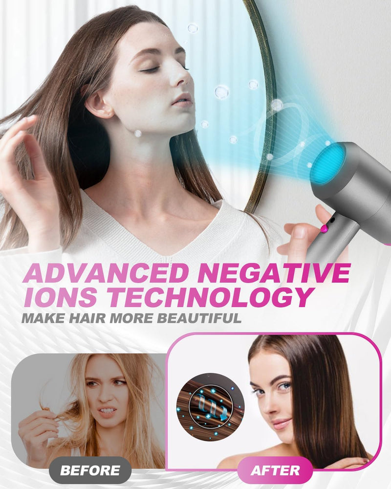 Hair Dryer 2000W - Lightweight Ionic Hairdryer with 2 Speeds, 3 Heat Settings & Cool Shot - Compact Professional Blow Dryer for Women & Men