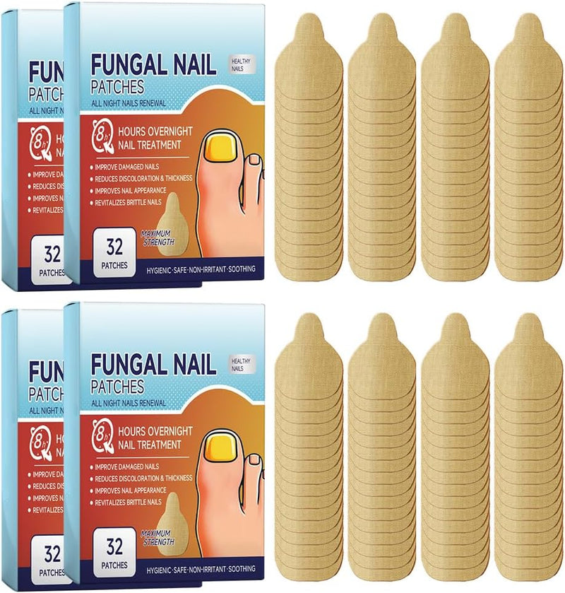 Fungal Nail Patches, 128 PCS Fungal Nail Treatment, Nail Fungus Treatment for Toenail, Fungal Toenail Treatment 8 Hour Nighttime Renewal Nail Fungus Treatment for Toenail