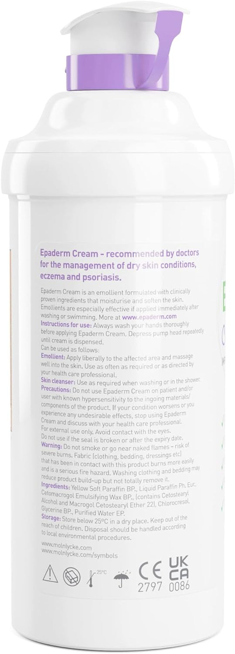 Moisturising Cream for Dry Skin, Including Eczema and Psoriasis, 500G Pump