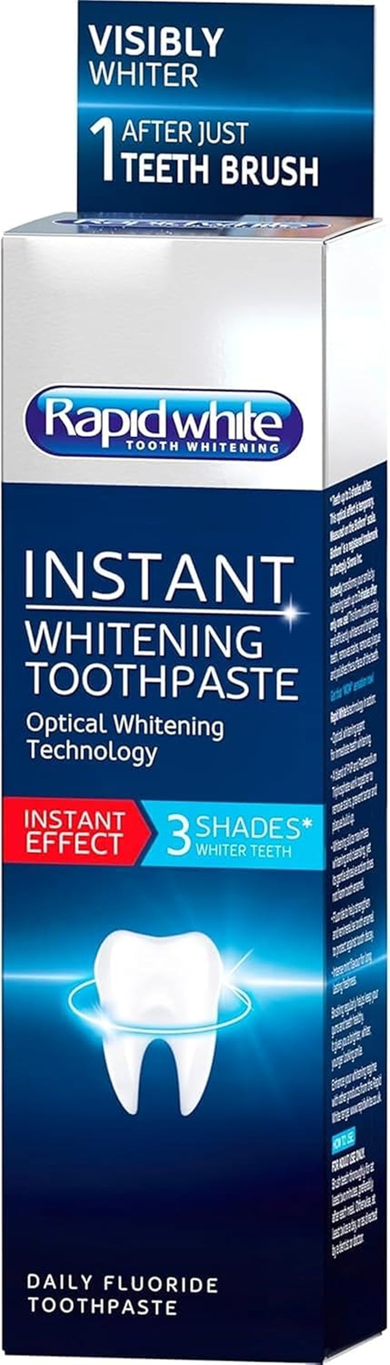 Booster White & Strong Dual Action Toothpaste 75Ml | 3 Shades Whiter in 1 Use | Includes Fluoride | Prevents Tartar & Plaque Build up | Mint Flavour | Clinically Proven