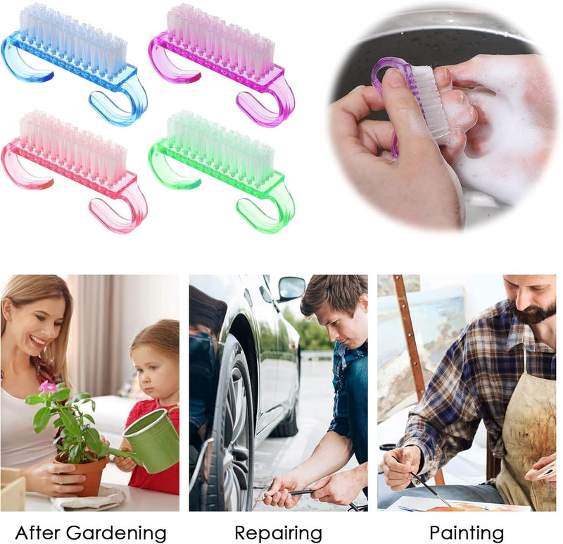 20 Pieces Nail Brushes Handle Nail Cleaning Brush Plastic Scrubbing Brushes, Fingernail Cleaning Brushes Scrub Cleaner for Toes and Nails
