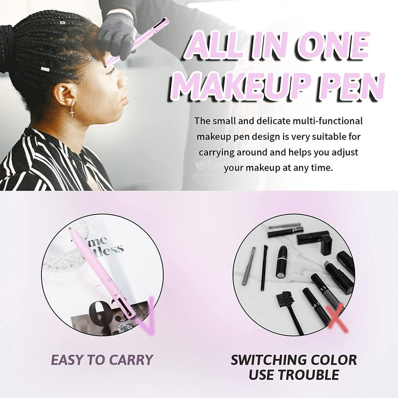 4-In-1 Makeup Pen, Eye Liner, Brow Liner, Lip Liner, & Highlighter Pen, Waterproof All in One Makeup Pen Eye Long-Lasting 4 Color Multi-Function Makeup Beauty Pencil