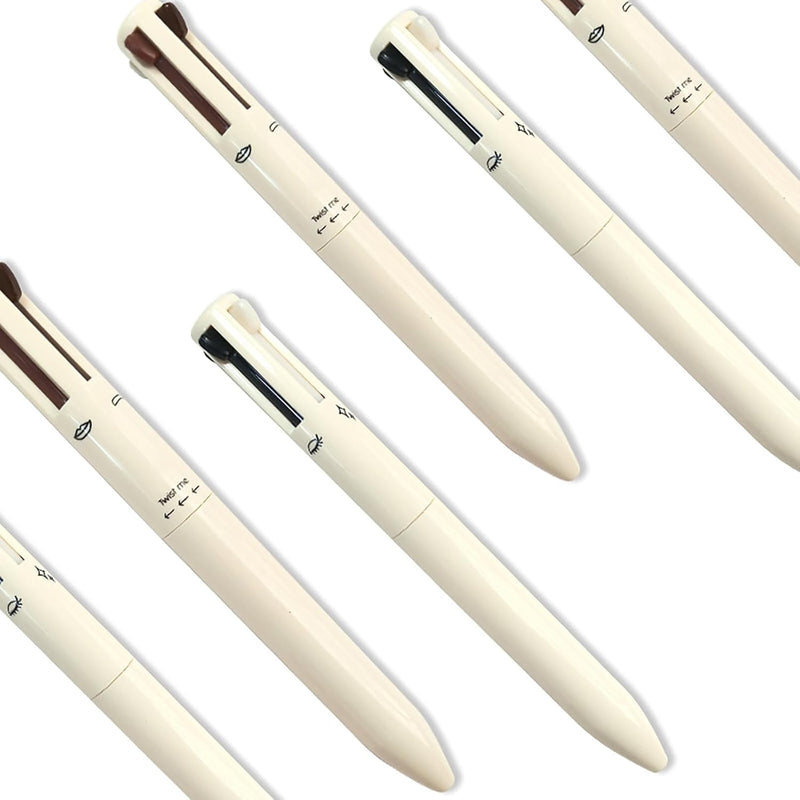 4 in 1 Makeup Pen, 2PCS, Eye Liner, Brow Liner, Lip Liner, Highlighter Pen, All in One Waterproof Long-Lasting Multi-Function Beauty Pencil, Facial Makeup Easy Carry for Wedding Party, 010