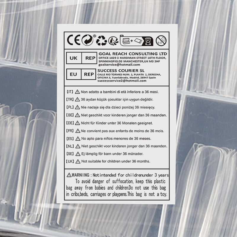 240 Pcs Clear Extra Long Nail Tips, Full Cover False Artificial Nail Tips, Press on Nails, Ballerina French Fake Nails Tip for Manicure Salon (Clear)