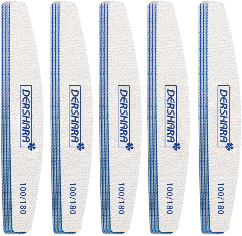 Professional Nail File Double Sided Grit 100/180 Buffer Emery Board Manicure Tools for Nail Grooming and Styling, Acrylic Gel Nail Buffer File Block Nail Polisher - 15 Pcs (100/180)
