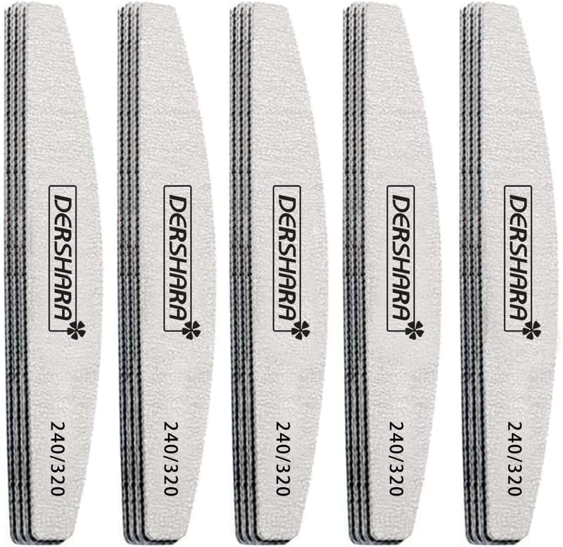 Professional Nail File Double Sided Grit 240/320 Buffer Emery Board Manicure Tools for Nail Grooming and Styling, Acrylic Gel Nail Buffer File Block Nail Polisher - 15 Pcs (240/320)
